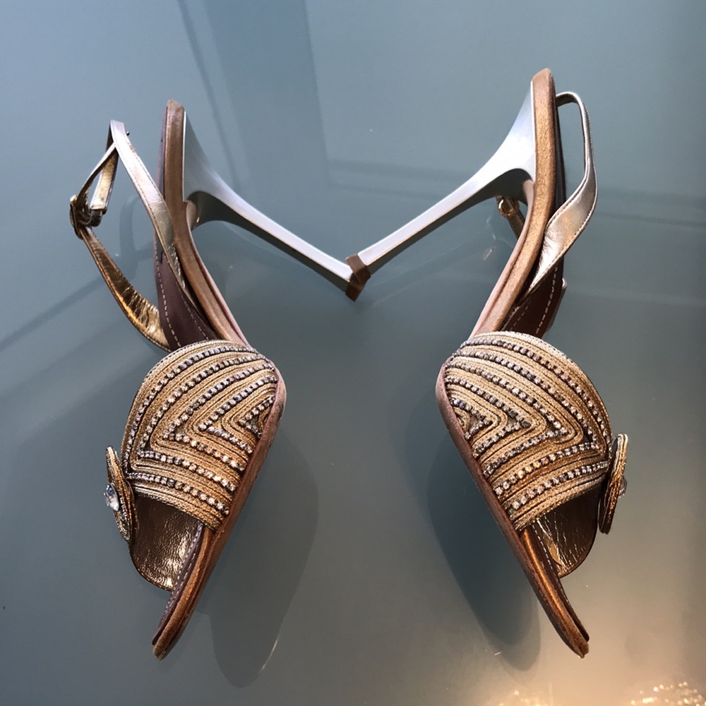 Rene caovilla Sandals size 40 gold crystal - Picture 3 of 8